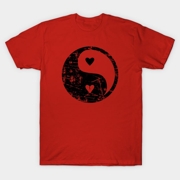 Yin Yang Hearts white T-Shirt by MellowGroove